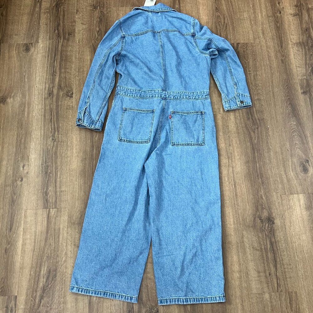 NEW Levi's Iconic Denim Jean Coverall Jumpsuit Sz L - Picture 14 of 15